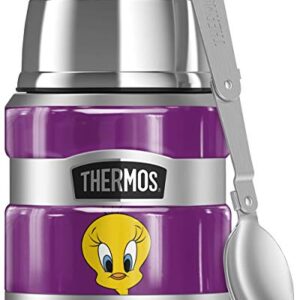 THERMOS Looney Tunes Tweety Bird Pose, STAINLESS KING Stainless Steel Food Jar with Folding Spoon, Vacuum insulated & Double Wall, 16oz