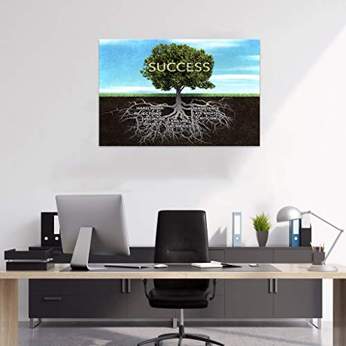 VIIVEI Success Tree Motivational Canvas Wall Art Inspiring Inspirational Entrepreneur Quotes Print Poster Painting Modern Success Quotes Wall Decoration for Home Office Classroom Framed Ready to Hang