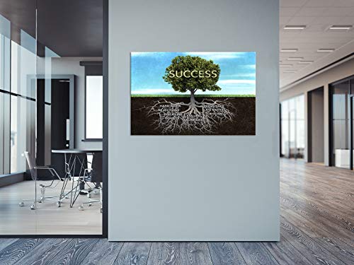 VIIVEI Success Tree Motivational Canvas Wall Art Inspiring Inspirational Entrepreneur Quotes Print Poster Painting Modern Success Quotes Wall Decoration for Home Office Classroom Framed Ready to Hang