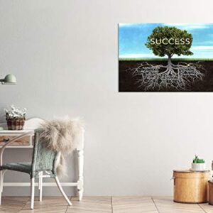 VIIVEI Success Tree Motivational Canvas Wall Art Inspiring Inspirational Entrepreneur Quotes Print Poster Painting Modern Success Quotes Wall Decoration for Home Office Classroom Framed Ready to Hang
