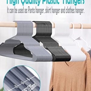 Smartor Plastic Hangers 30 Pack, White Clothes Hangers, Durable Coat Hanger for Closet, Thick White Hangers, Notched Hangers for Adult, Hanging Shirts, Blouses as Space Saving Hangers - White