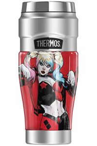 thermos batman harley quinn character, stainless king stainless steel travel tumbler, vacuum insulated & double wall, 16oz