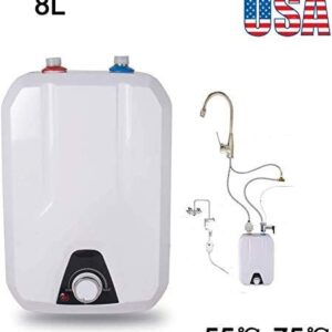 Electric Hot Water Heater, Fencia 110V 1500W 8L Electrical Hot Water Heater - Adjustable Temperature from 55℃-75℃ - Best for Kitchen, Rest Room, Household - Shipping From USA (Square)