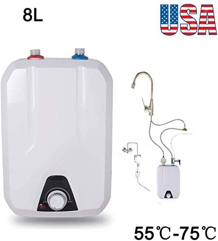 Electric Hot Water Heater, Fencia 110V 1500W 8L Electrical Hot Water Heater - Adjustable Temperature from 55℃-75℃ - Best for Kitchen, Rest Room, Household - Shipping From USA (Square)