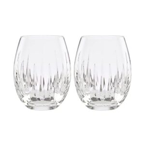 reed and barton soho 2pc stemless wine glass set, 1.90 lb, clear