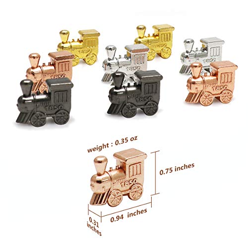 Exqline Mexican Train Dominoes Accessories - with 6.5" Mexican Train Hub Centerpiece, 8 Metal Mexican Train Markers and 70-Sheets Mexican Train Score Pads Great Mexican Train Dominoes Set.