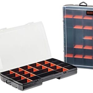 beyond by BLACK+DECKER Plastic Organizer Box with Dividers, Screw Organizer & Craft Storage, 22-Compartment, 2-Pack (BDST60714AEV)