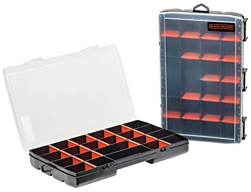 beyond by BLACK+DECKER Plastic Organizer Box with Dividers, Screw Organizer & Craft Storage, 22-Compartment, 2-Pack (BDST60714AEV)