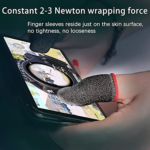 MOMOFLY 60% Silver Fiber Finger Sleeves (10 Pack) Anti-dislodging Touch Screen Breathable Anti-Sweat Shoot Aim Finger Cot Fit Mobile Phone Tablet Devices