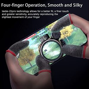 MOMOFLY 60% Silver Fiber Finger Sleeves (10 Pack) Anti-dislodging Touch Screen Breathable Anti-Sweat Shoot Aim Finger Cot Fit Mobile Phone Tablet Devices