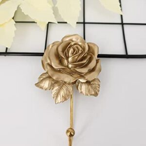 Rose Wall Hooks Coat Rack Hat Hooks Wall Mounted Cute Wall Decor- Decorative Hook 2 Pcs for Hanging Bathroom Kitchen Room Towels Keys Coats Hats Bags