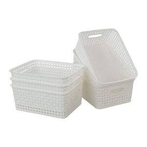 easymanie plastic weave storage basket bin, 10" x 7.5" x 4", 6 pack