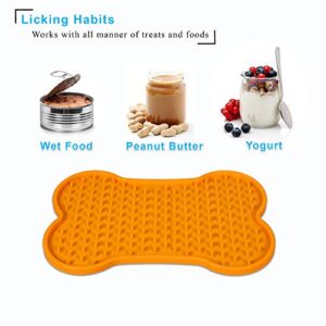 HUSUKU Dog Lick Pad, 2 Pack Dog Food Mat, Bone-Shaped Dog Treat Mat, Boredom and Anxiety Relief Dog Licking Mats Dog Cat Training Perfect for Yogurt, Peanut Butter