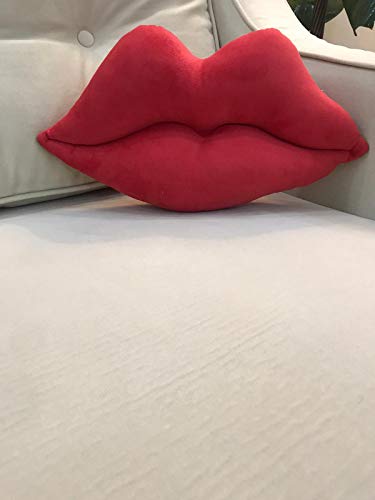 Red Lip Shape Pillow Red Lip Shaped Pillow Soft Plush Smooch Lips Decorative Pillow.