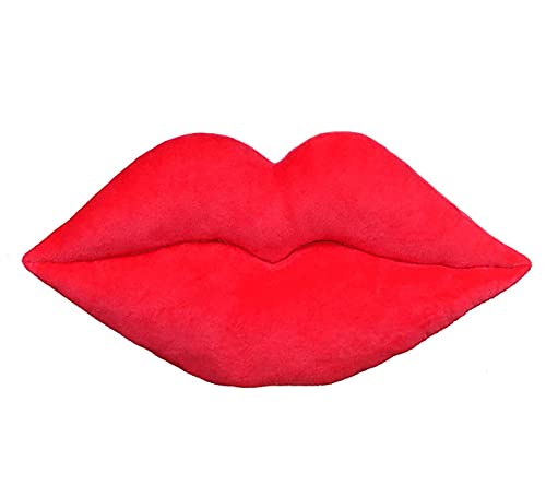 Red Lip Shape Pillow Red Lip Shaped Pillow Soft Plush Smooch Lips Decorative Pillow.