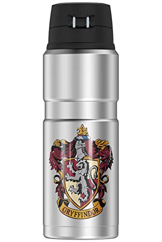 Harry Potter Gryffindor House Crest, THERMOS STAINLESS KING Stainless Steel Drink Bottle, Vacuum insulated & Double Wall, 24oz