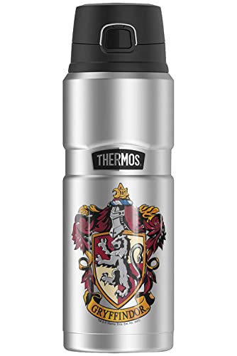 Harry Potter Gryffindor House Crest, THERMOS STAINLESS KING Stainless Steel Drink Bottle, Vacuum insulated & Double Wall, 24oz