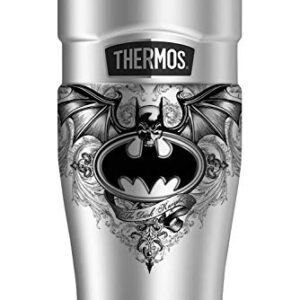 THERMOS Batman Sublimated Winged Logo, STAINLESS KING Stainless Steel Travel Tumbler, Vacuum insulated & Double Wall, 16oz