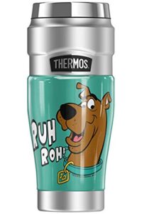 thermos scooby-doo ruh roh face, stainless king stainless steel travel tumbler, vacuum insulated & double wall, 16oz