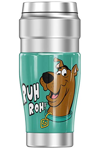 THERMOS Scooby-Doo Ruh Roh Face, STAINLESS KING Stainless Steel Travel Tumbler, Vacuum insulated & Double Wall, 16oz