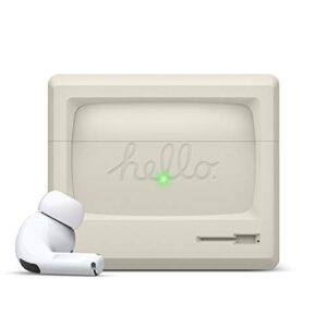 elago aw3 silicone case compatible with airpods pro case cover - classic monitor design, visible led light, supports wireless charging [us patent registered]