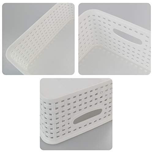 Callyne 6-Pack Woven Plastic Storage Baskets, White