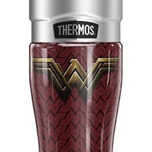 THERMOS Justice League Movie Wonder Woman Logo, STAINLESS KING Stainless Steel Travel Tumbler, Vacuum insulated & Double Wall, 16oz