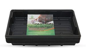 germinator 6 pack premium quality seedling trays, microgreens growing trays, no drain holes, heavy duty, durable plastic, 1.5mm thick, plants drip tray, best for sprouting vegetables and wheatgrass