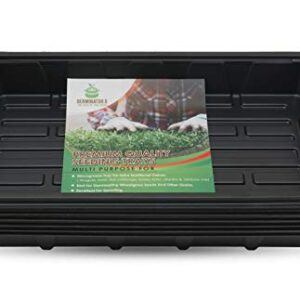 Germinator 6 Pack Premium Quality Seedling Trays, Microgreens Growing Trays, No Drain Holes, Heavy Duty, Durable Plastic, 1.5mm Thick, Plants Drip Tray, Best for Sprouting Vegetables and Wheatgrass