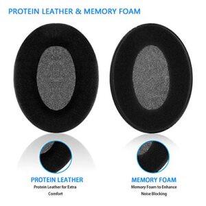 Jecobb HD598 Earpads Replacement Ear Cushion Pads with Protein Leather and Memory Foam for Sennheiser HD598 Series HD598SE HD598CS HD515 HD555 HD595 HD518 Over Ear Headphones ONLY (Black/Velvet)