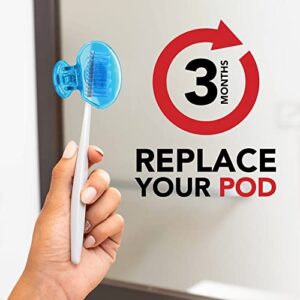 Steripod Clip-On Toothbrush Protector, Keeps Toothbrush Fresh and Clean, Fits Most Manual and Electric Toothbrushes, Blue, Green, Red, Orange, 4 Count
