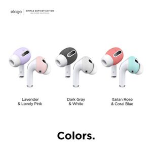 elago 2 Pairs AirPods Pro Ear Tips Cover Designed for Apple AirPods Pro, Anti Slip Silicone Cover, Dust-Free [Fit in The Case] (2 Pairs of 2 Colors) [US Patent Registered] (Lovely Pink & Lavender)