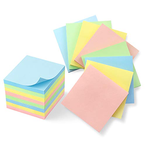 8 Pads Sticky Notes 3x3 Pastel Colors Self-Stick Notes Pads Super Adhesive Sticky Notes Great Value Pack