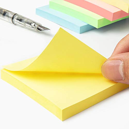 8 Pads Sticky Notes 3x3 Pastel Colors Self-Stick Notes Pads Super Adhesive Sticky Notes Great Value Pack