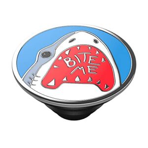 popsockets poptop (top only. base sold separately) swappable top for popsockets phone grip base - enamel shark bites