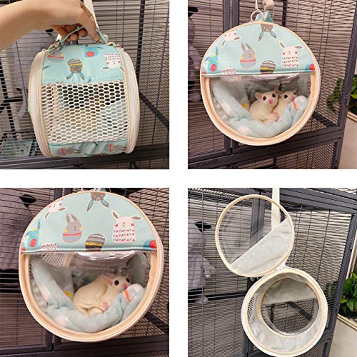 Small Pet Carrier Bag Portable Travel Carrier for Hamster Rat Baby Guinea Pig Sugar Glider Hedgehog Small Birds (M, Pink)