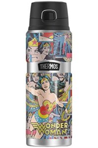 wonder woman collage, thermos stainless king stainless steel drink bottle, vacuum insulated & double wall, 24oz