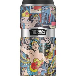 Wonder Woman Collage, THERMOS STAINLESS KING Stainless Steel Drink Bottle, Vacuum insulated & Double Wall, 24oz