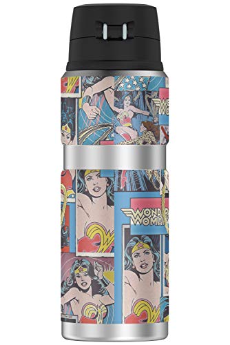 Wonder Woman Collage, THERMOS STAINLESS KING Stainless Steel Drink Bottle, Vacuum insulated & Double Wall, 24oz