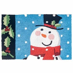 holly jolly snowman holiday machine washable 20" x 30" jellybean accent rug