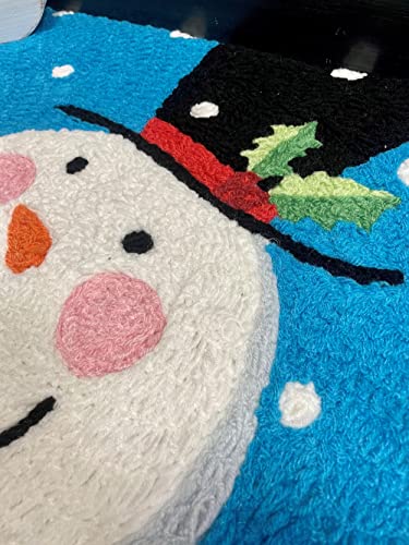 Holly Jolly Snowman Holiday Machine Washable 20" x 30" Jellybean Accent Rug
