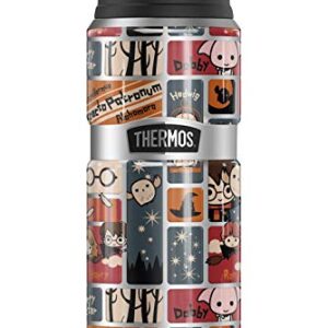 Harry Potter Cute Chibi Pattern, THERMOS STAINLESS KING Stainless Steel Drink Bottle, Vacuum insulated & Double Wall, 24oz