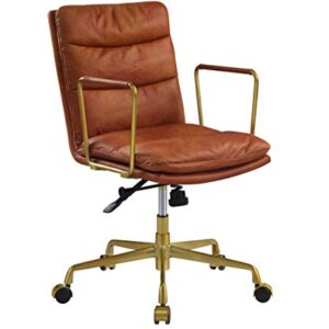 Acme Furniture Dudley Executive Office Chair, Rust Top Grain Leather