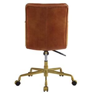 Acme Furniture Dudley Executive Office Chair, Rust Top Grain Leather