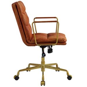 Acme Furniture Dudley Executive Office Chair, Rust Top Grain Leather