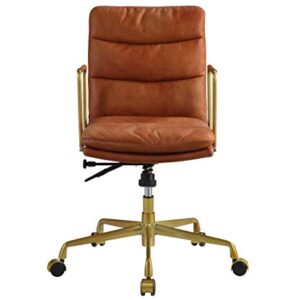 Acme Furniture Dudley Executive Office Chair, Rust Top Grain Leather