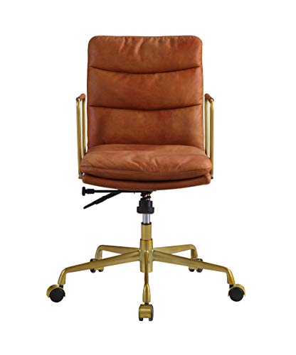 Acme Furniture Dudley Executive Office Chair, Rust Top Grain Leather