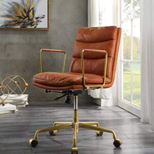 Acme Furniture Dudley Executive Office Chair, Rust Top Grain Leather