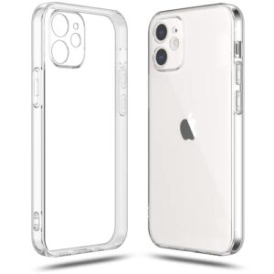 shamo's clear case for iphone 12 mini case clear (2020), shockproof bumper cover soft tpu silicone transparent anti-scratch, hd crystal clear