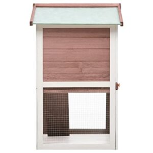 vidaXL Solid Pinewood Outdoor Rabbit Hutch 3-Door Bunny Pet House Multi Colors